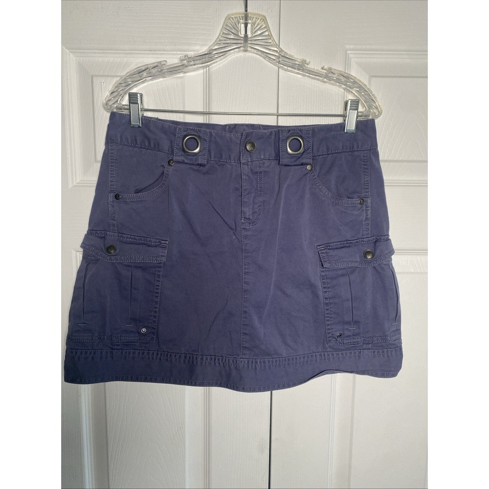 Athleta Cargo Mini Skirt Womens Size 10 Purple Utility Gorpcore Cotton‎ Stretch